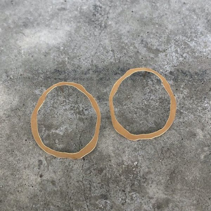 Jewelry Lisa Crowder | Medium Circular Rc Vermeil Earrings