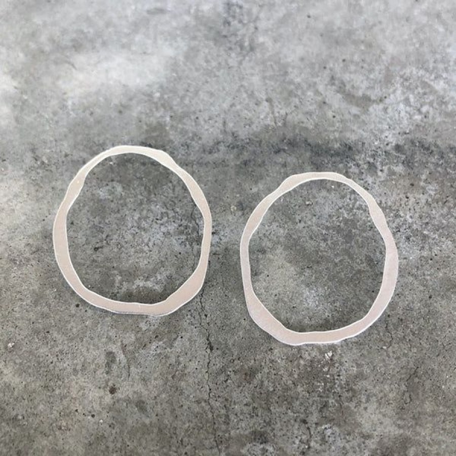 Jewelry Lisa Crowder | Medium Circular Rc Matte Earrings