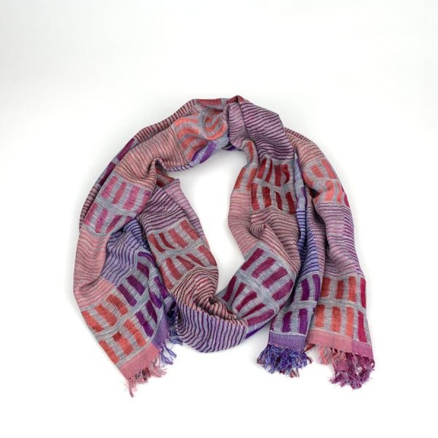 Accessories Pavo SF | Purple And Cerise Silk Stole