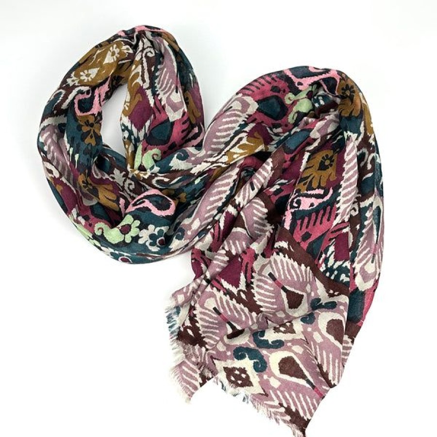 Accessories Kinross Cashmere | Oceana Ikat, Rosebud Multi