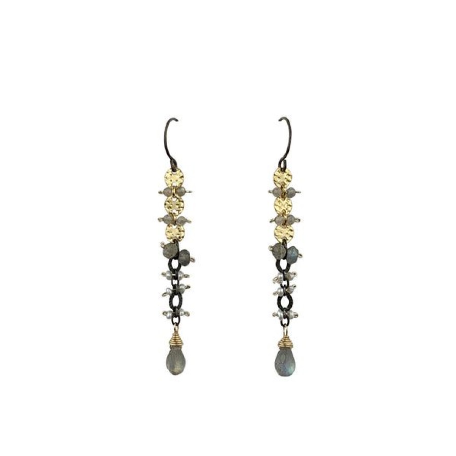 Jewelry Calliope Jewelry | Dangling Pearl & Labradorite Earrings