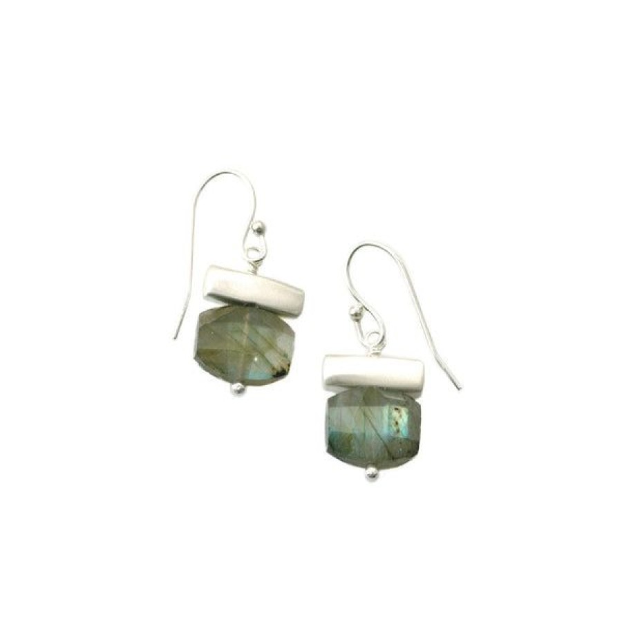 Jewelry Philippa Roberts | Bar With Labradorite Silver Earrings