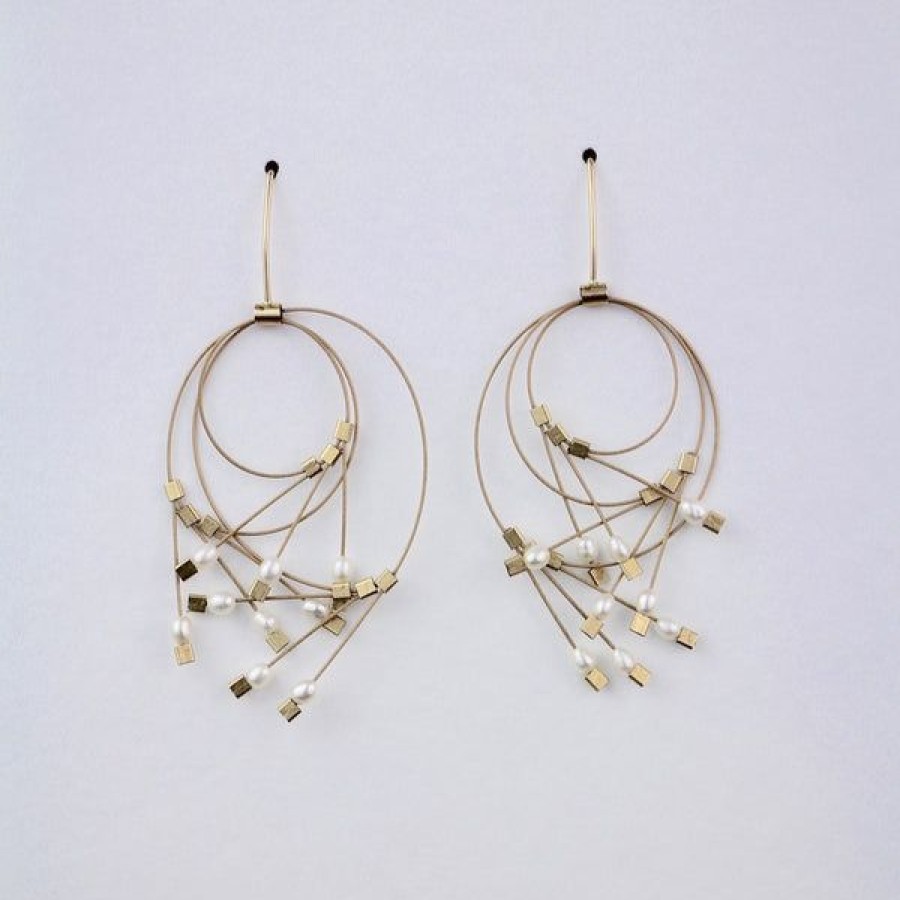 Jewelry Meghan Patrice Riley | Vertigo Earrings Pearl/Gold