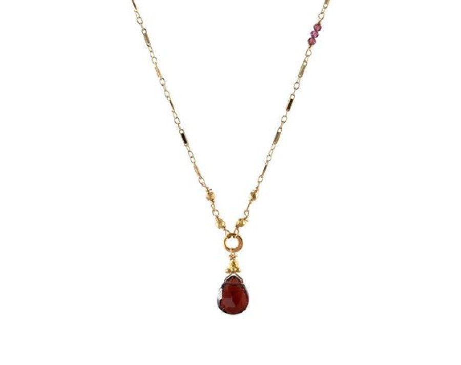 Jewelry Alicia Van Fleteren | Tiny Garnet Pendant Necklace