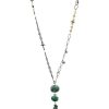 Jewelry Calliope Jewelry | Long Emerald Necklace With Mixed Chain