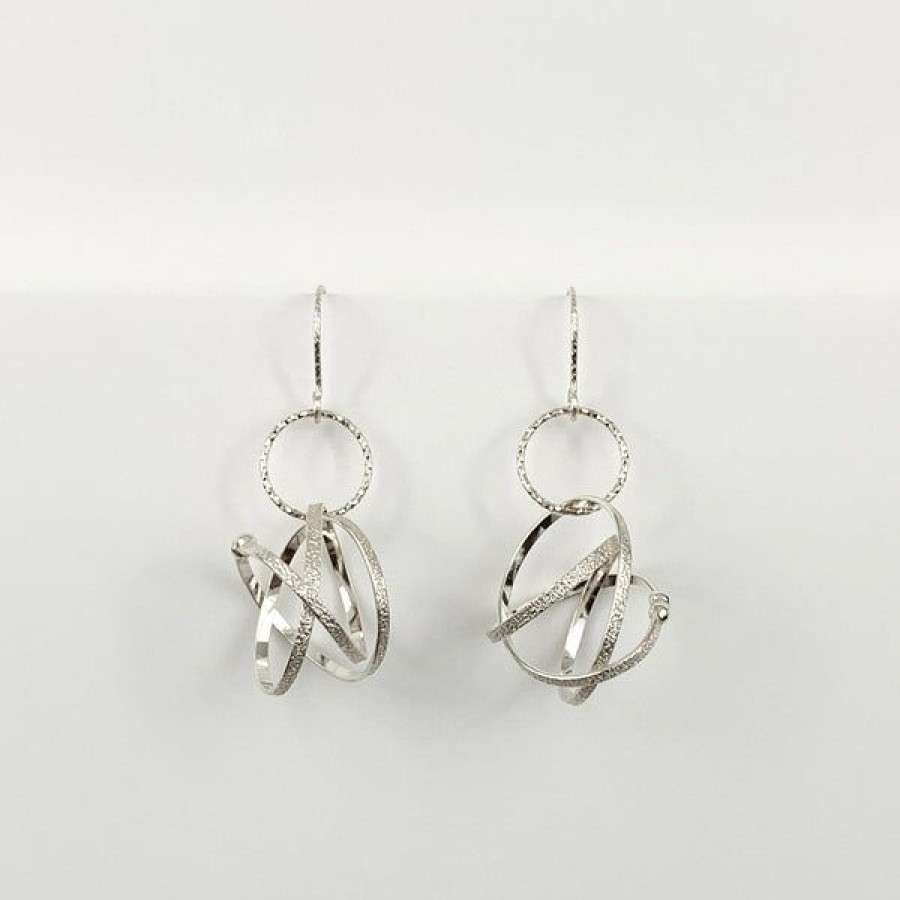 Jewelry K Maley Jewelry | Small Sterling Mobius Earrings W/Circle