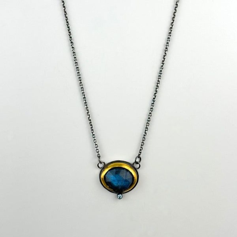 Jewelry Austin Titus Studio | Labradorite And White Zircon Necklace