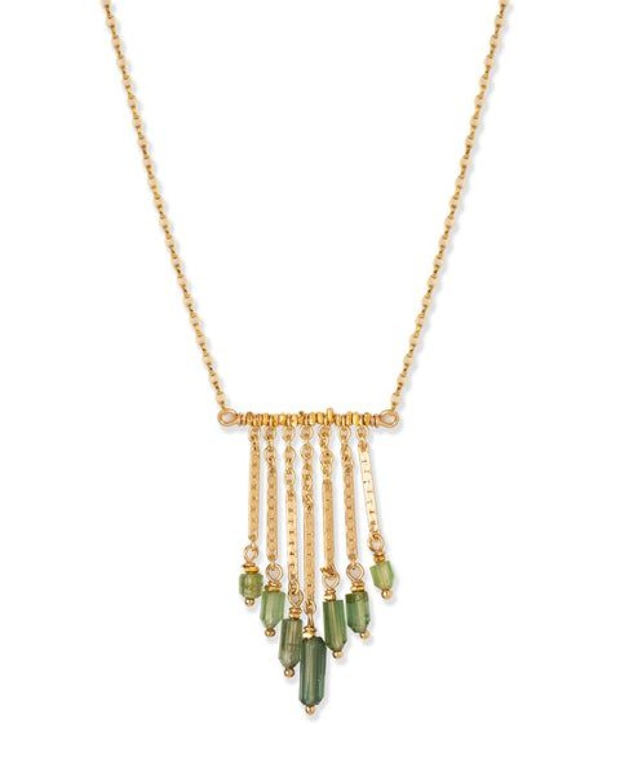 Jewelry Kate Winternitz | Tourmaline Gold Fringe Necklace