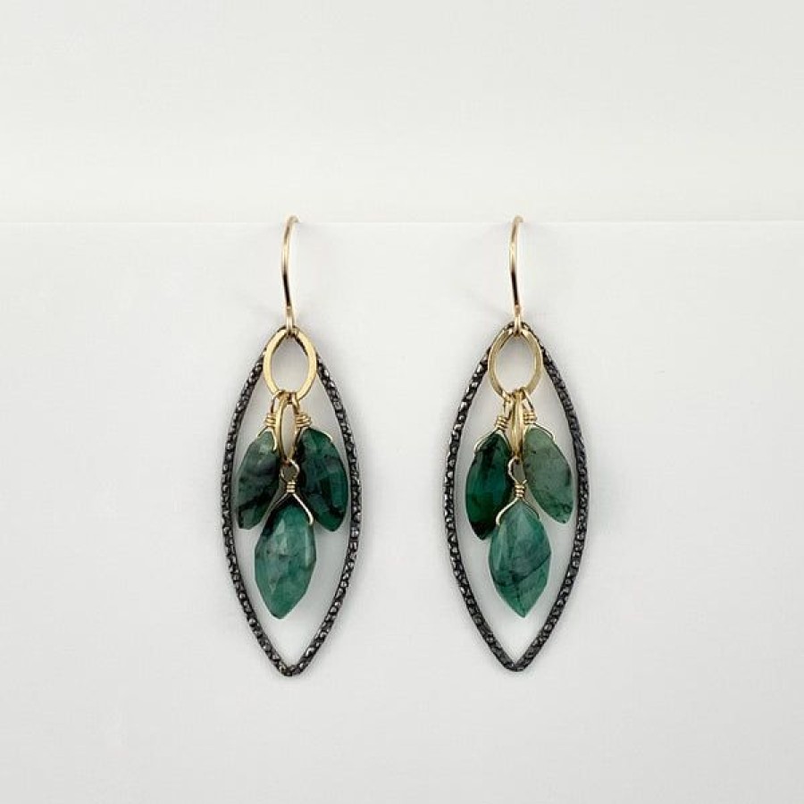 Jewelry Calliope Jewelry | Emerald Marquis Earrings