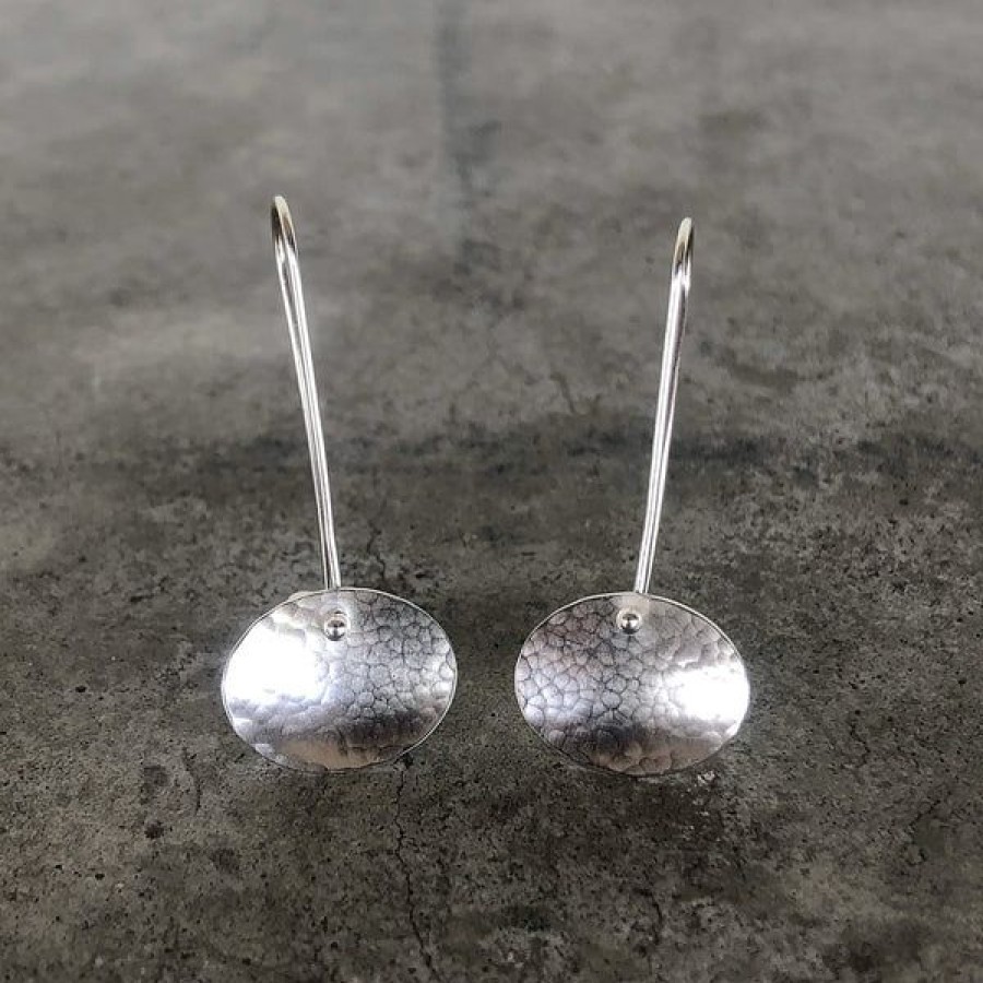 Jewelry Lisa Crowder | Tiny Oval Hammered Earrings