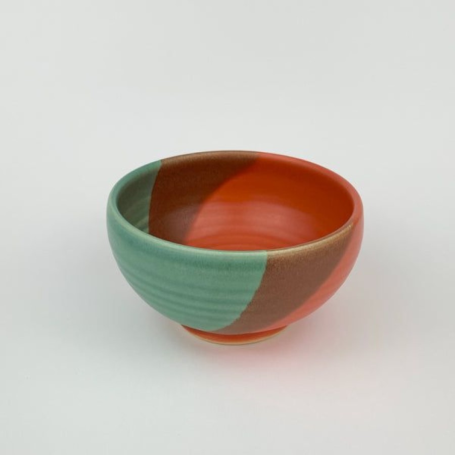 Pottery One Acre Ceramics | Ice Cream Bowl, Orange/Green