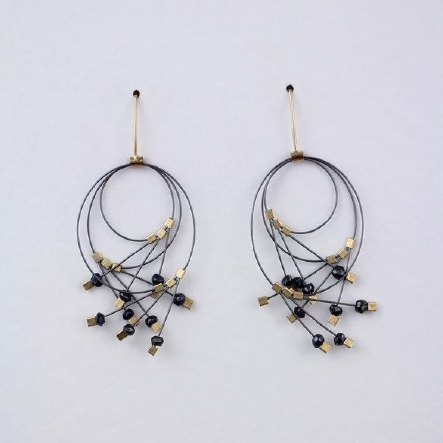 Jewelry Meghan Patrice Riley | Vertigo Earrings Spinel/Gunmetal