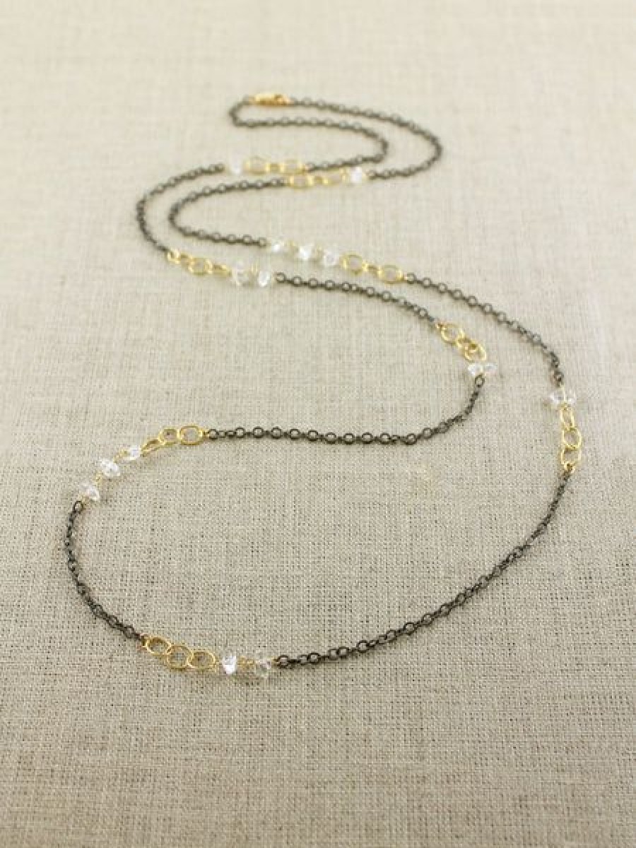 Jewelry Alicia Van Fleteren | Herkimer Diamond Ox Silver Gold Chain