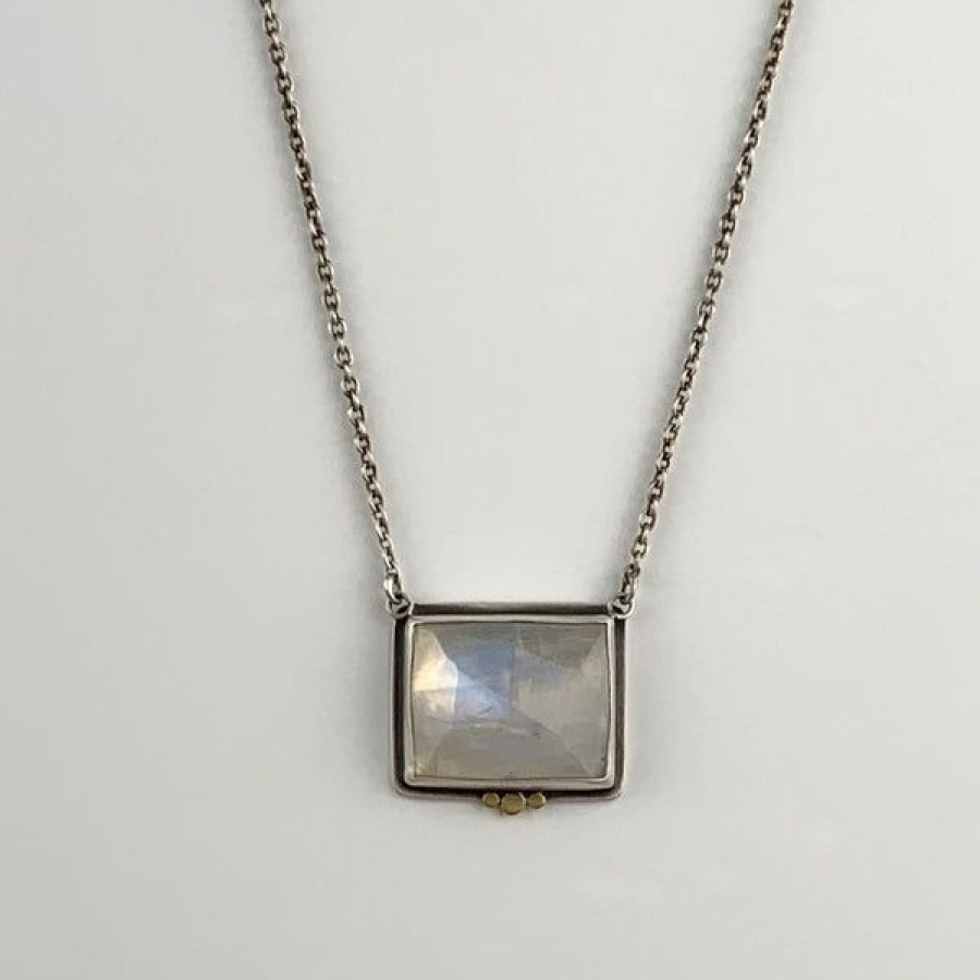 Jewelry Khalsa, Ananda | Rosecut Rectangle Moonstone Necklace