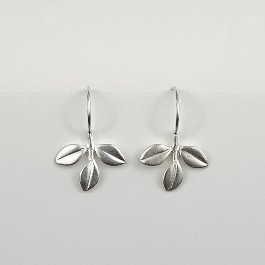 Jewelry Elise Moran | Silver Three Leaf Earrings