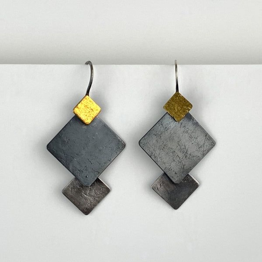 Jewelry Austin Titus Studio | Short Kite Shaped Earrings Oxs 24K