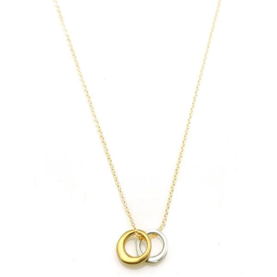 Jewelry Philippa Roberts | Two Little Circles,Mixed Metals Necklace