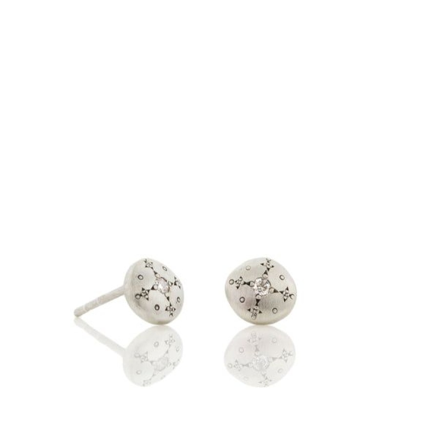 Jewelry Adel Chefridi | Diamond Silver Lights Studs