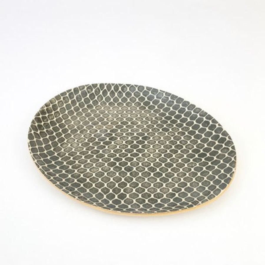 Pottery Terrafirma Ceramics | Small Oval Taj, Charcoal