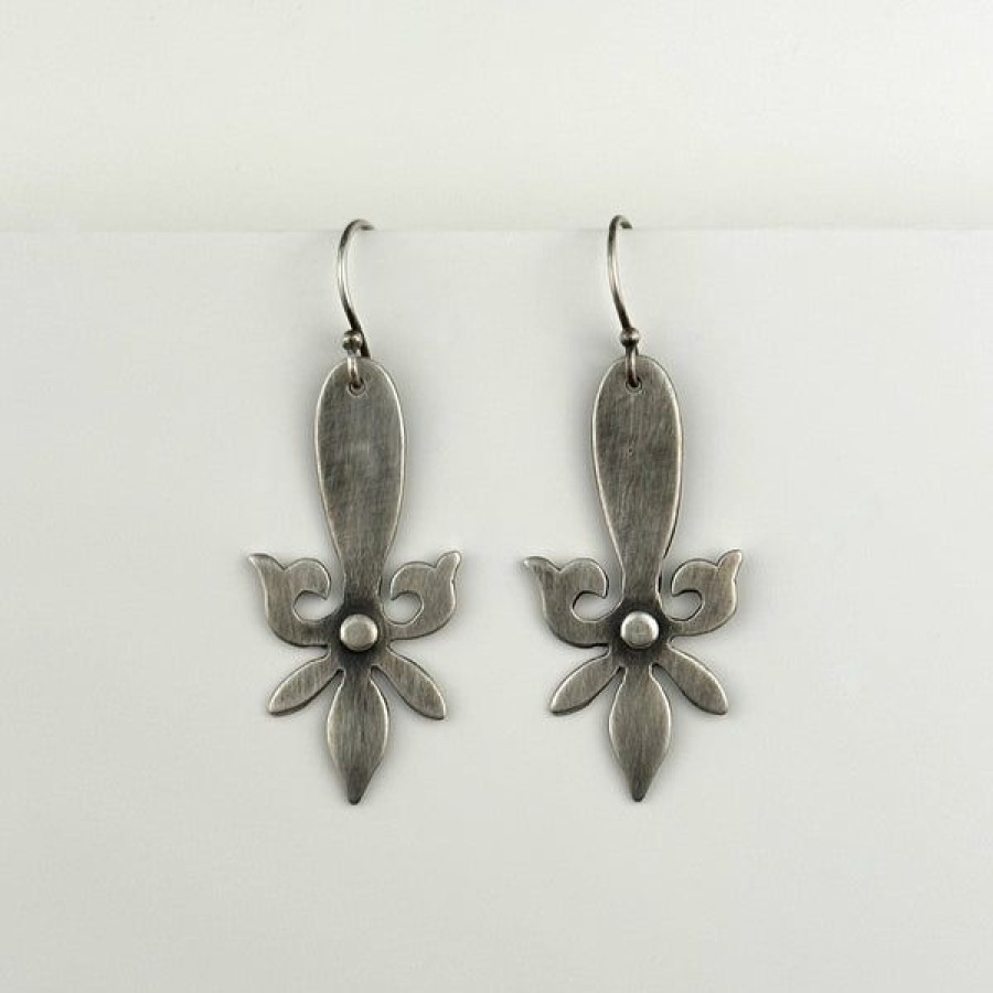 Jewelry Julia Britell | Oxidized Fleur De Lis Earrings