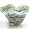 Fine Art Glass Rocks | Grey Lightening Sm Fluted Bowl