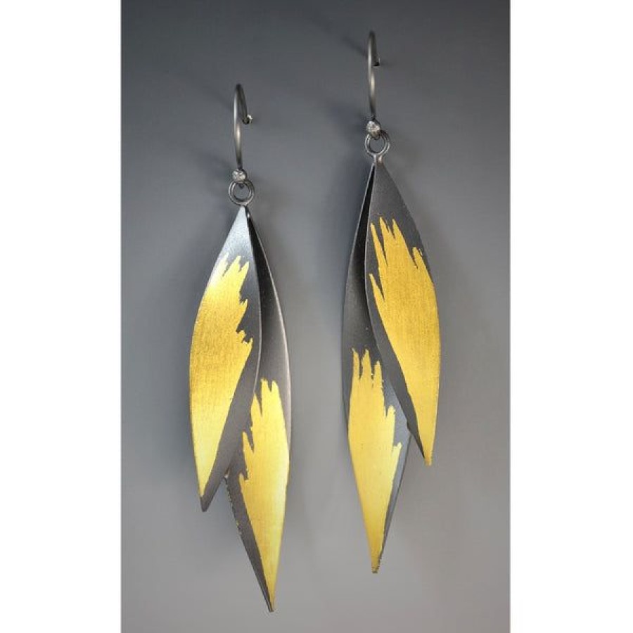 Jewelry Judy Neugebauer | Ka22X Long Double Leaf Earrings