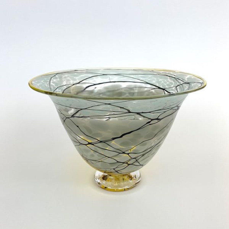 Fine Art Glass Rocks | Grey Lightning Small Straight Bowl